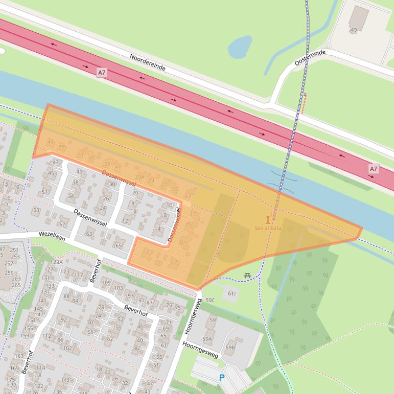 Kaart van postcodegebied 9675PB.