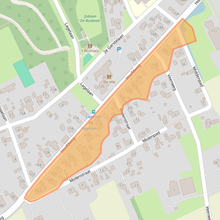 Kaart van postcodegebied 9678PJ.