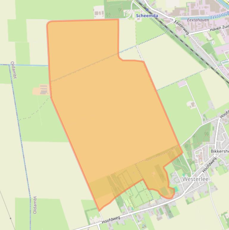 Kaart van postcodegebied 9678RC.