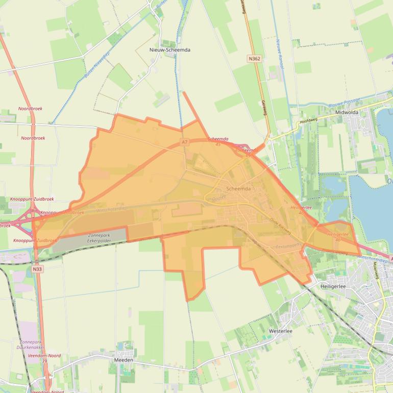 Kaart van postcodegebied 9679.