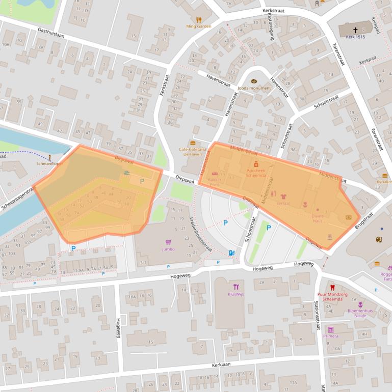 Kaart van postcodegebied 9679AM.