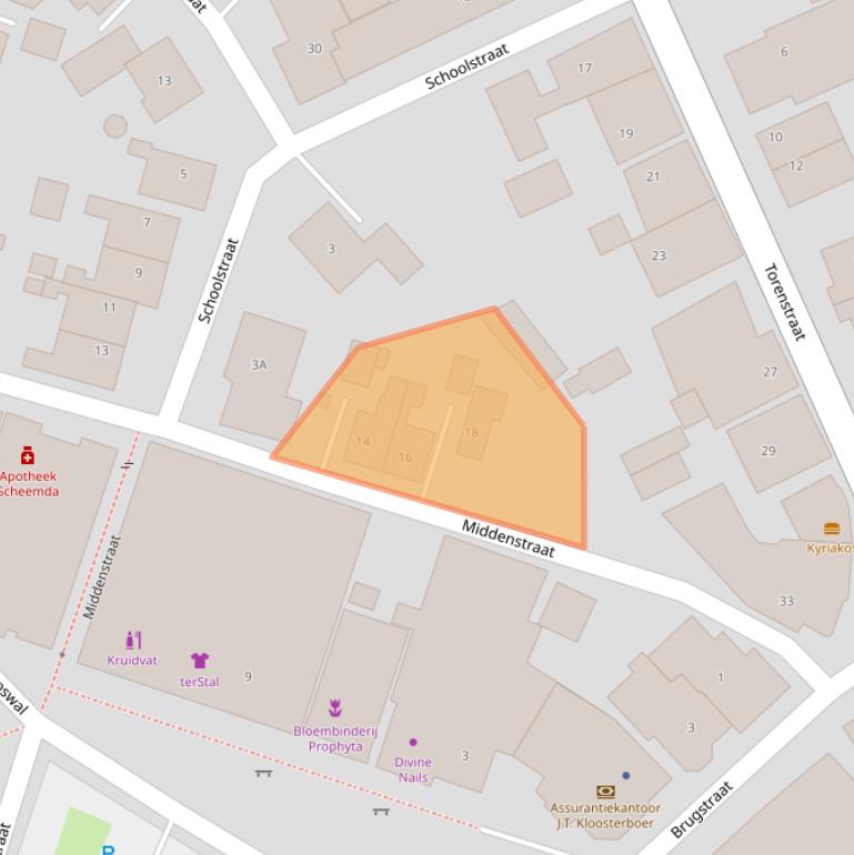 Kaart van postcodegebied 9679AR.