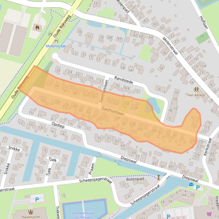 Kaart van postcodegebied 9679AS.