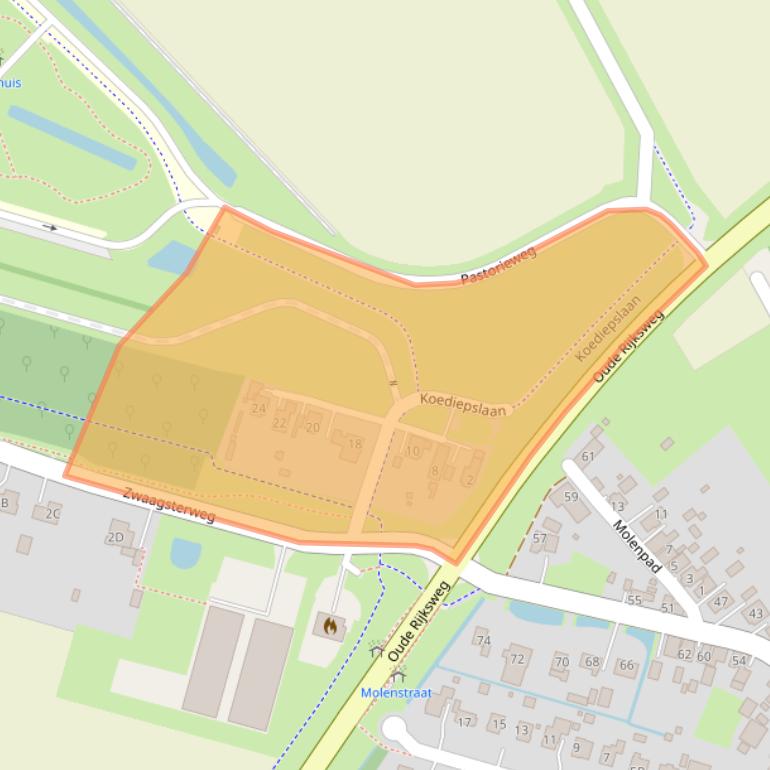 Kaart van postcodegebied 9679BD.