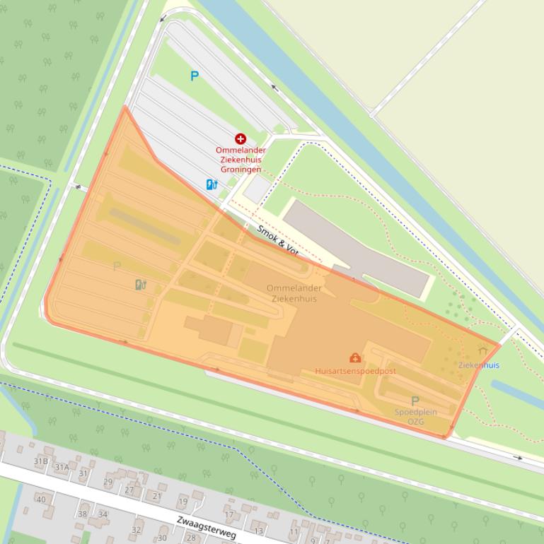 Kaart van postcodegebied 9679BJ.