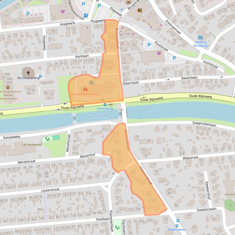 Kaart van postcodegebied 9679EA.