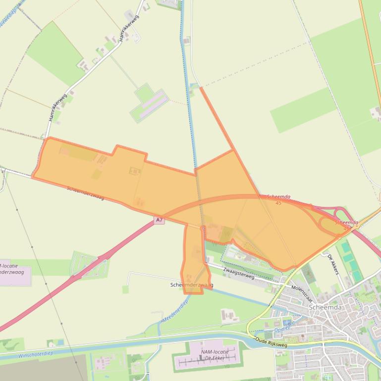 Kaart van postcodegebied 9679TM.