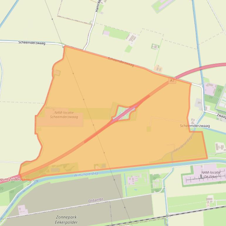 Kaart van postcodegebied 9679TX.