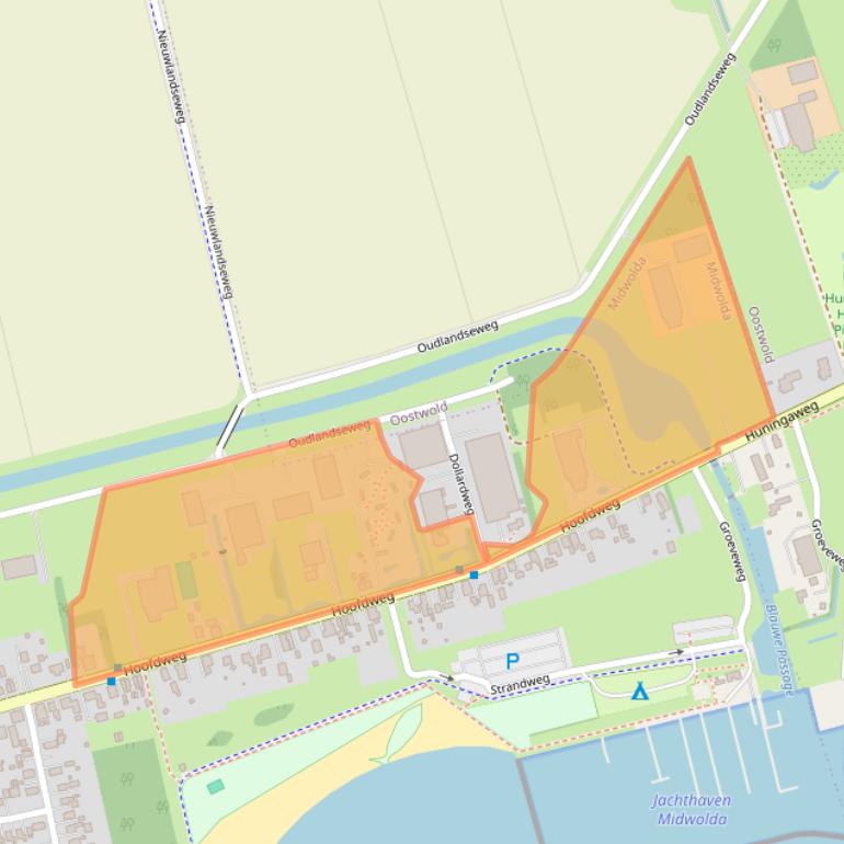 Kaart van postcodegebied 9681AG.