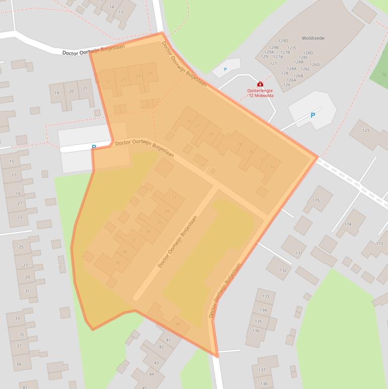 Kaart van postcodegebied 9681GB.