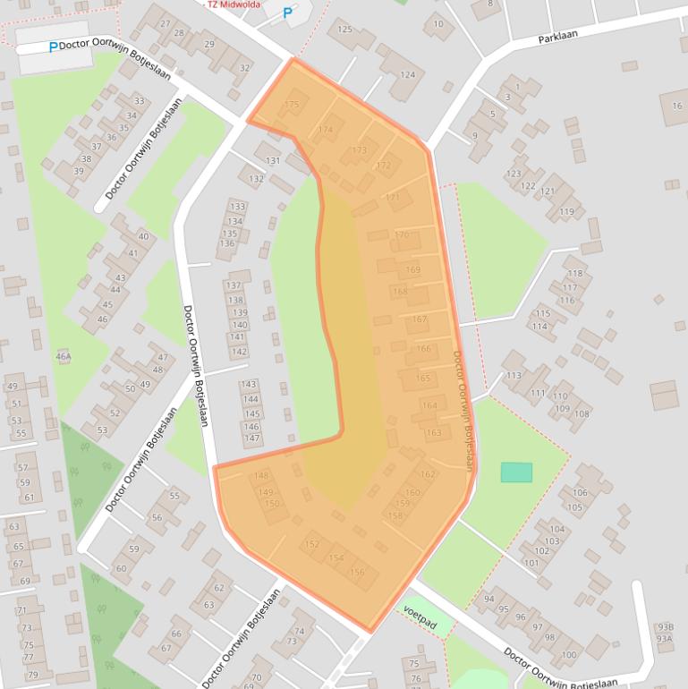 Kaart van postcodegebied 9681GJ.