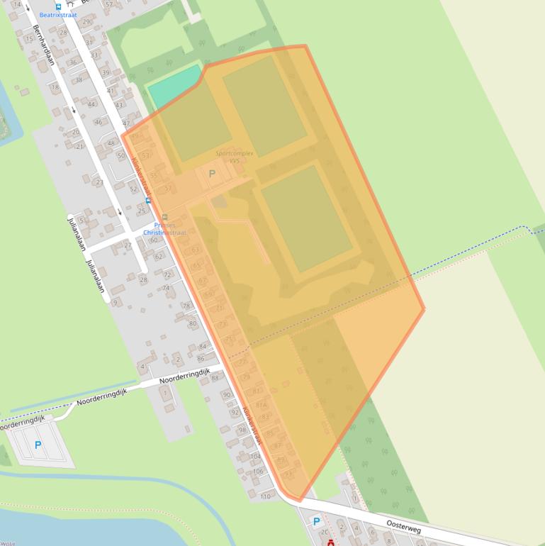 Kaart van postcodegebied 9682RC.