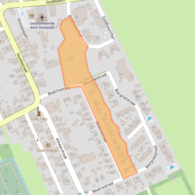 Kaart van postcodegebied 9682SB.