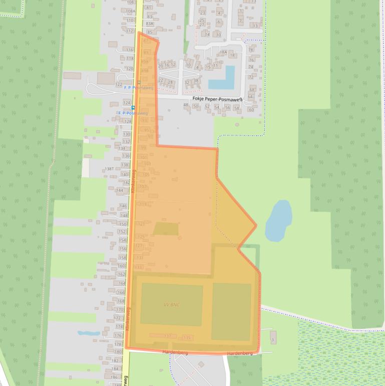 Kaart van postcodegebied 9684AC.