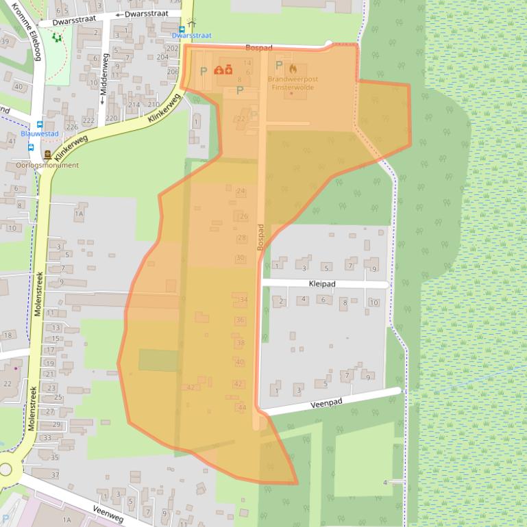 Kaart van postcodegebied 9684AW.