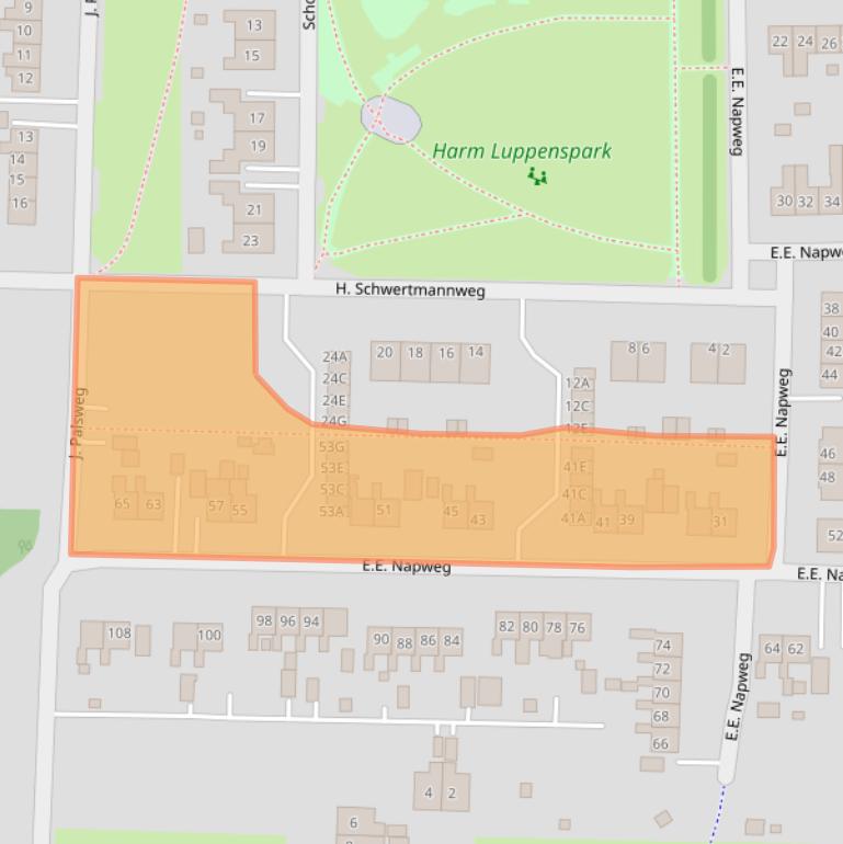 Kaart van postcodegebied 9684BE.