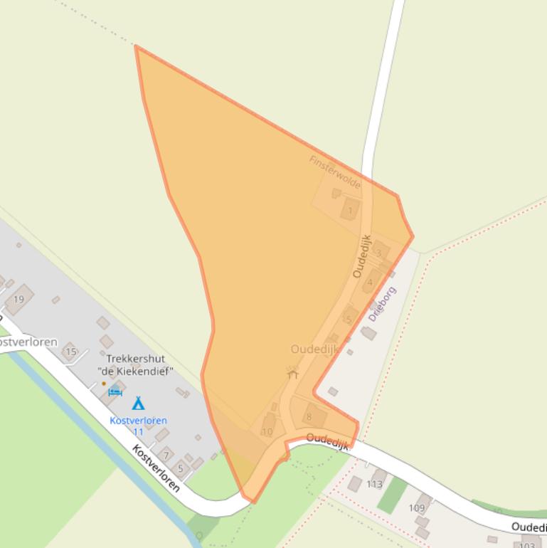 Kaart van postcodegebied 9684BX.