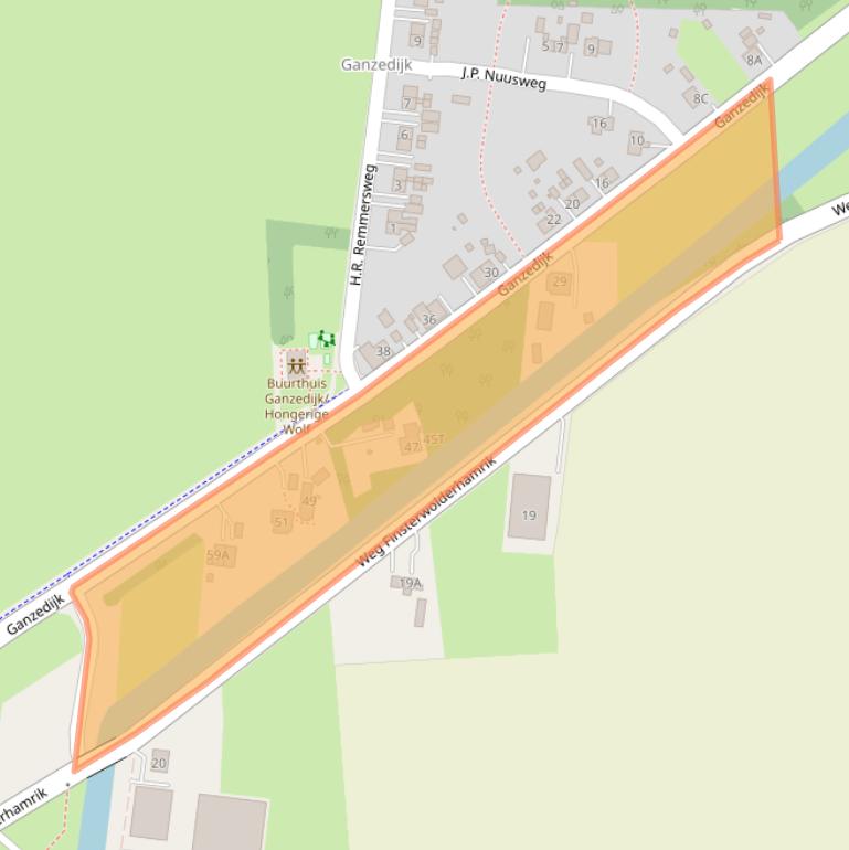 Kaart van postcodegebied 9684EN.