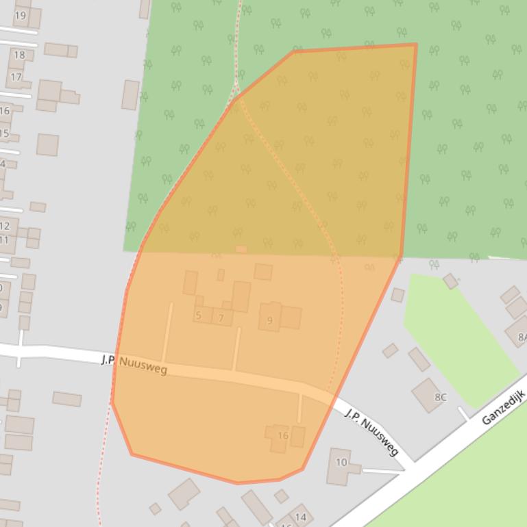 Kaart van postcodegebied 9684ES.