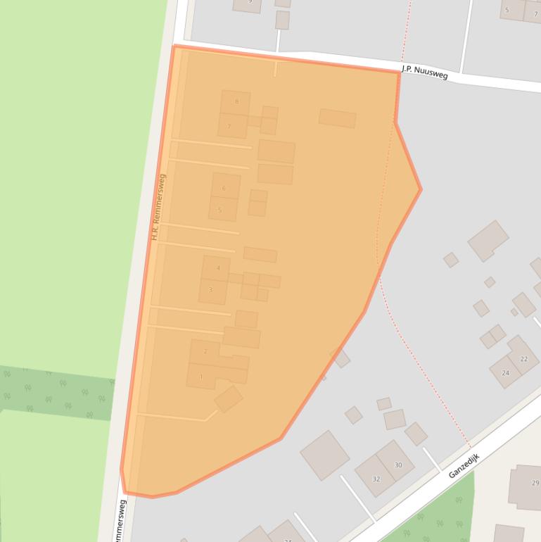 Kaart van postcodegebied 9684ET.