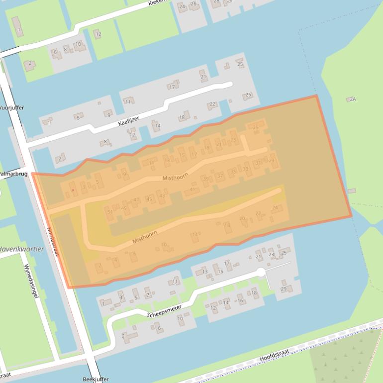 Kaart van postcodegebied 9685CB.