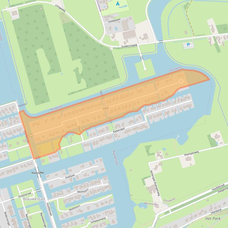 Kaart van postcodegebied 9685CD.