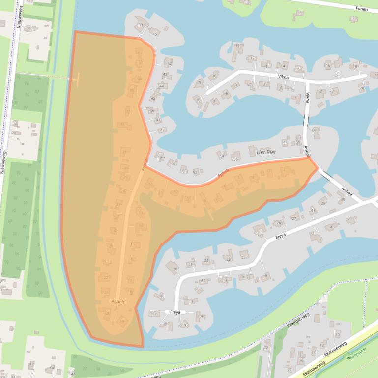 Kaart van postcodegebied 9685HB.