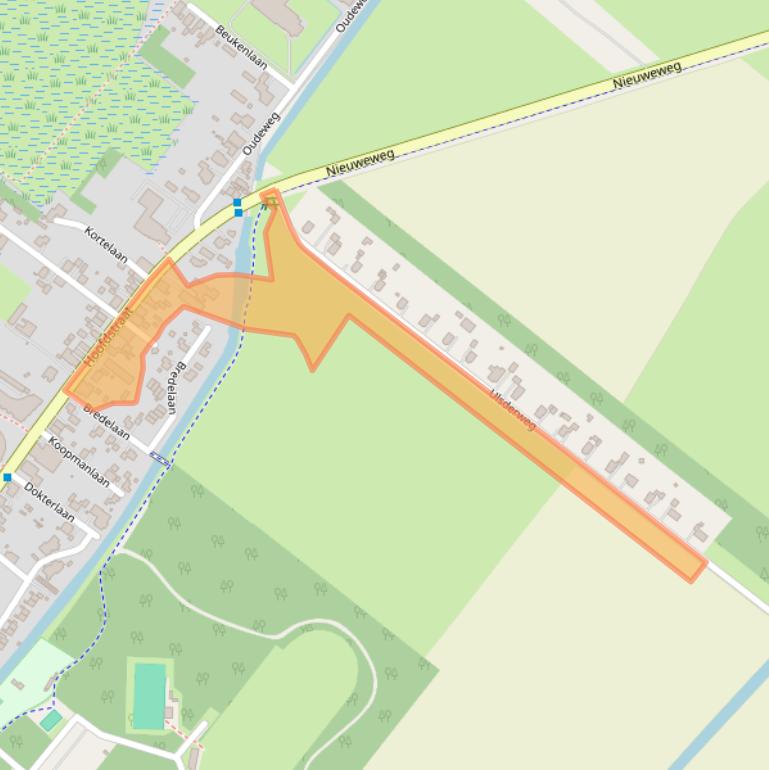 Kaart van postcodegebied 9686PK.