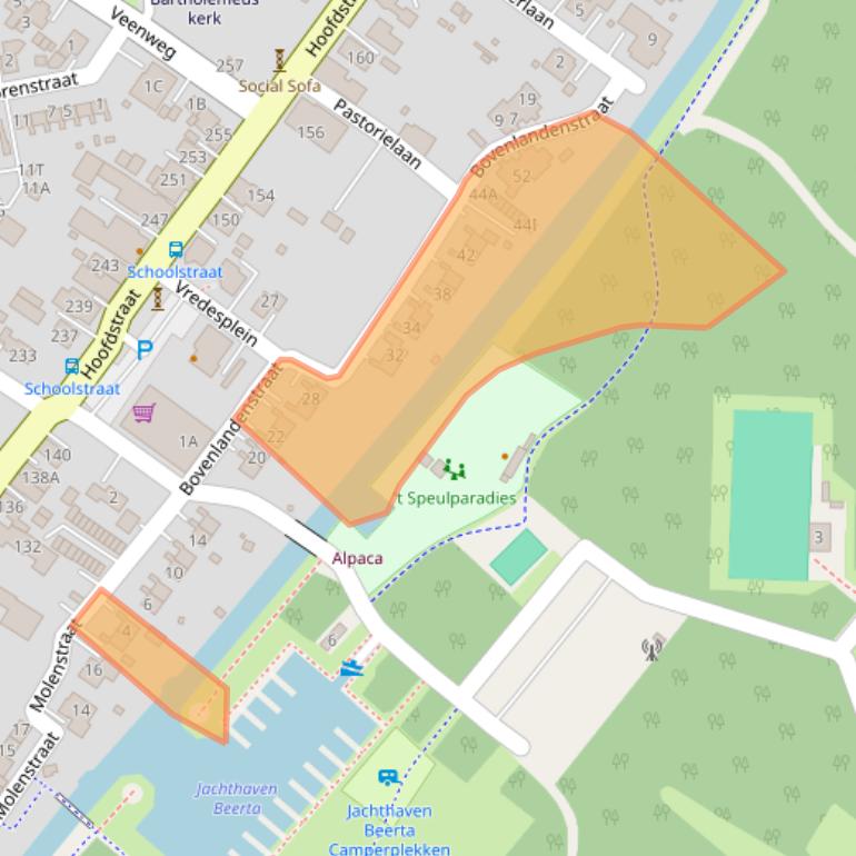 Kaart van postcodegebied 9686PN.