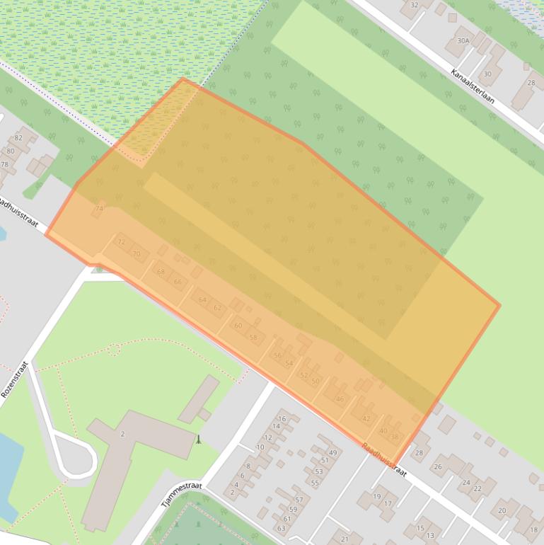 Kaart van postcodegebied 9686RJ.