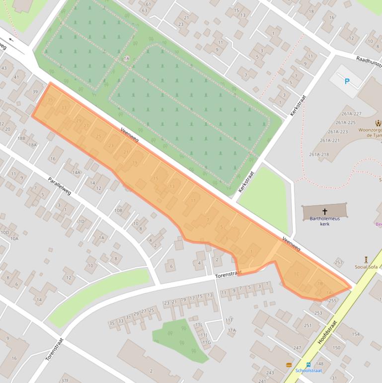 Kaart van postcodegebied 9686SB.