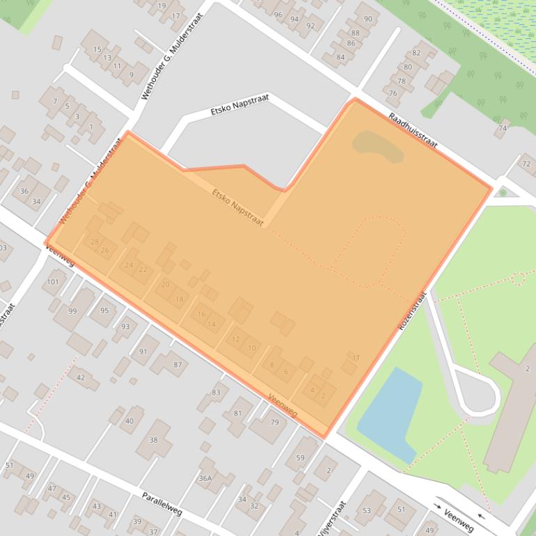 Kaart van postcodegebied 9686SJ.