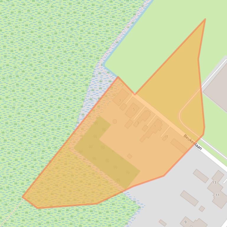 Kaart van postcodegebied 9686VC.