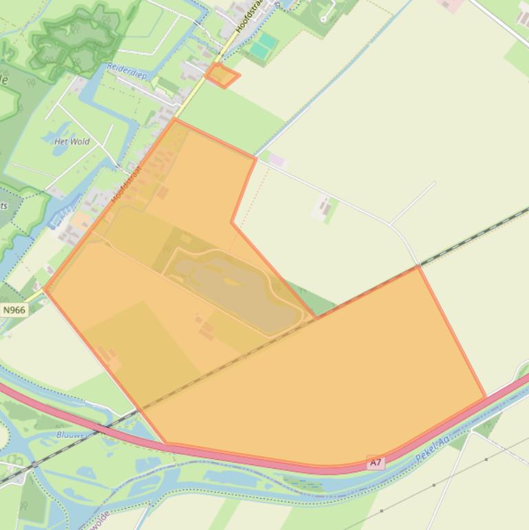 Kaart van postcodegebied 9686VJ.