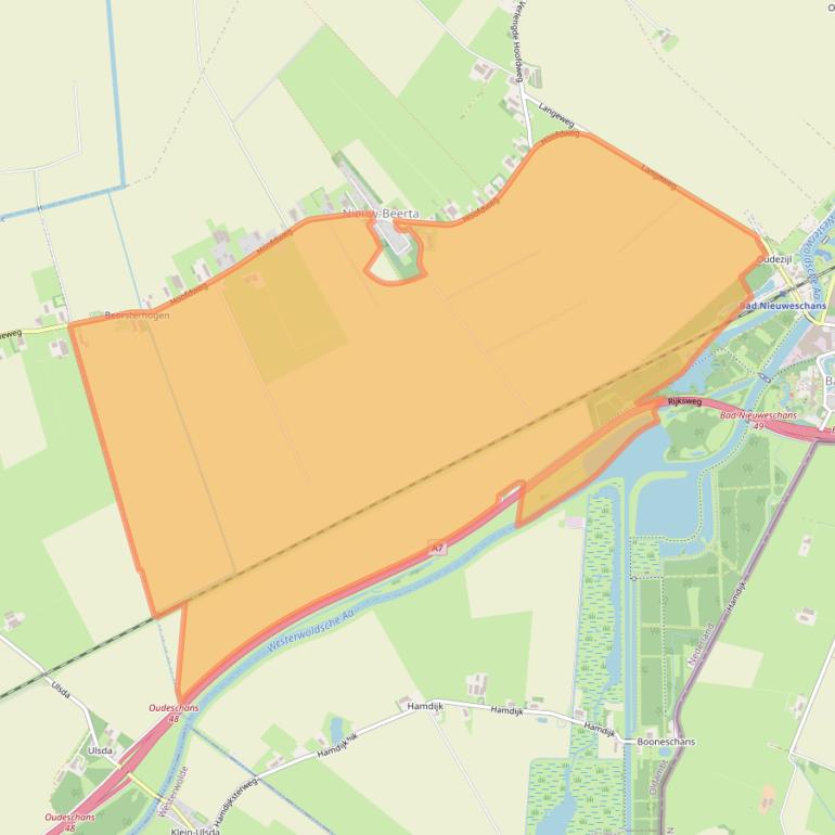 Kaart van postcodegebied 9687PL.