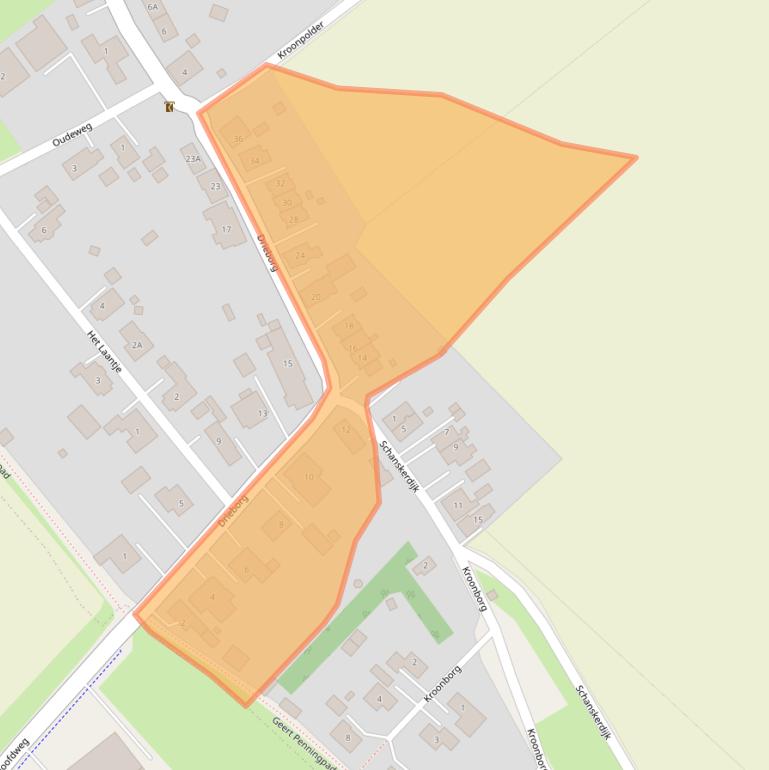 Kaart van postcodegebied 9688RB.