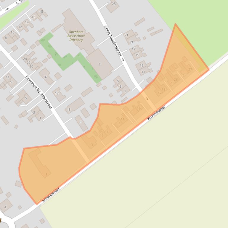 Kaart van postcodegebied 9688RH.