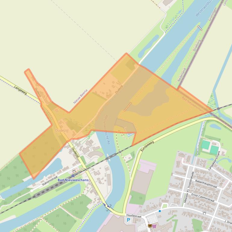 Kaart van postcodegebied 9691.