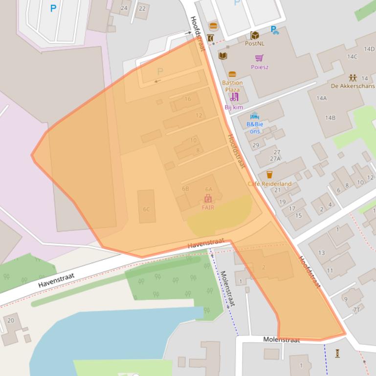 Kaart van postcodegebied 9693AG.