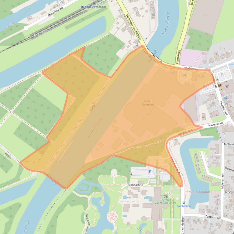 Kaart van postcodegebied 9693AH.