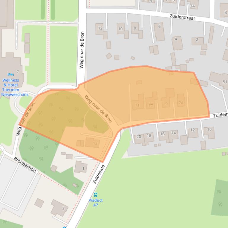 Kaart van postcodegebied 9693ES.