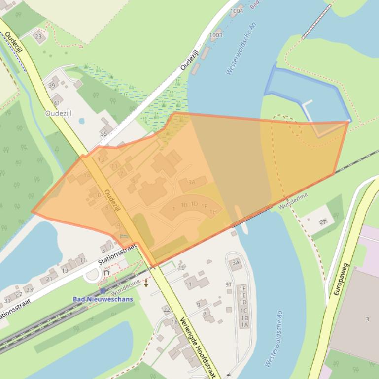 Kaart van postcodegebied 9693PA.