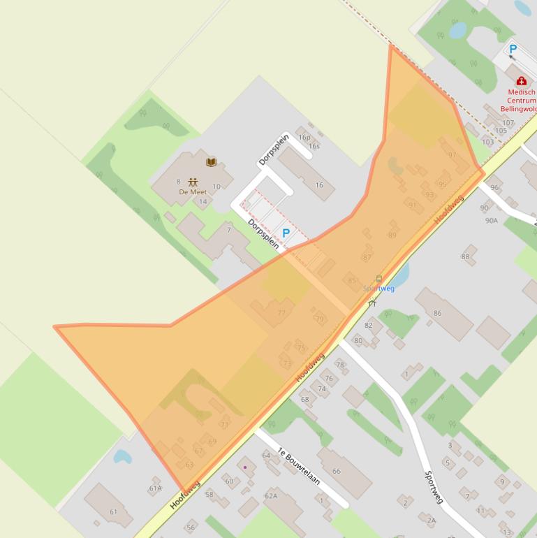 Kaart van postcodegebied 9695AC.