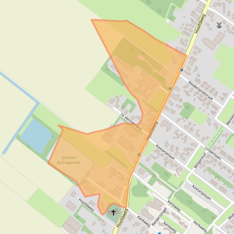 Kaart van postcodegebied 9695AH.