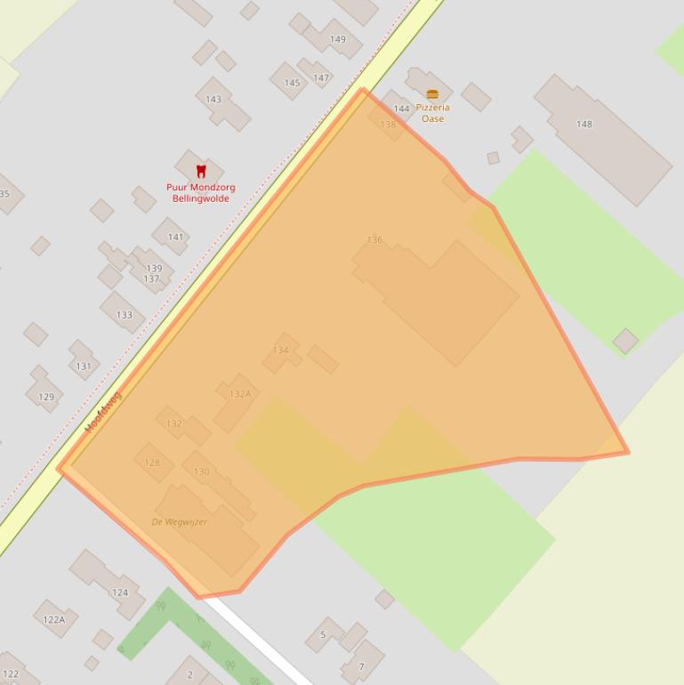 Kaart van postcodegebied 9695AP.