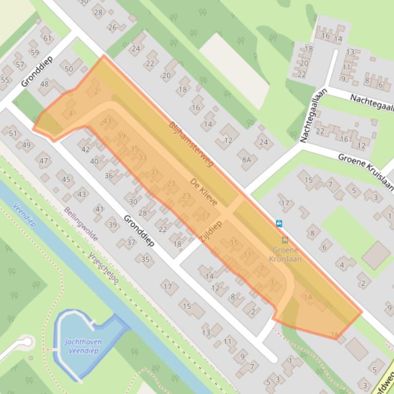 Kaart van postcodegebied 9695BD.