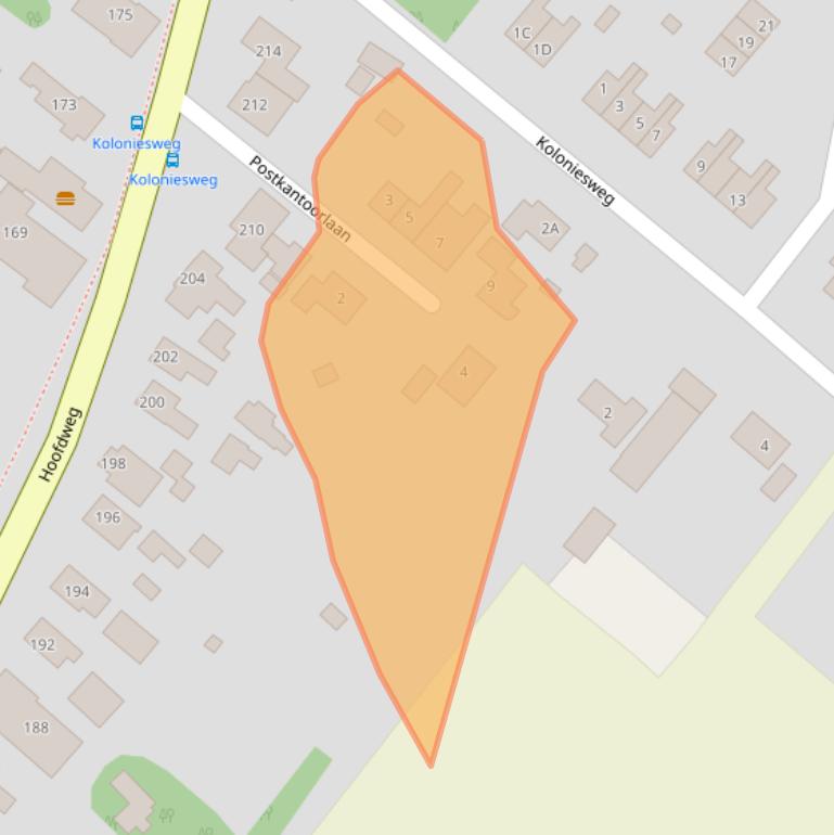 Kaart van postcodegebied 9695EK.