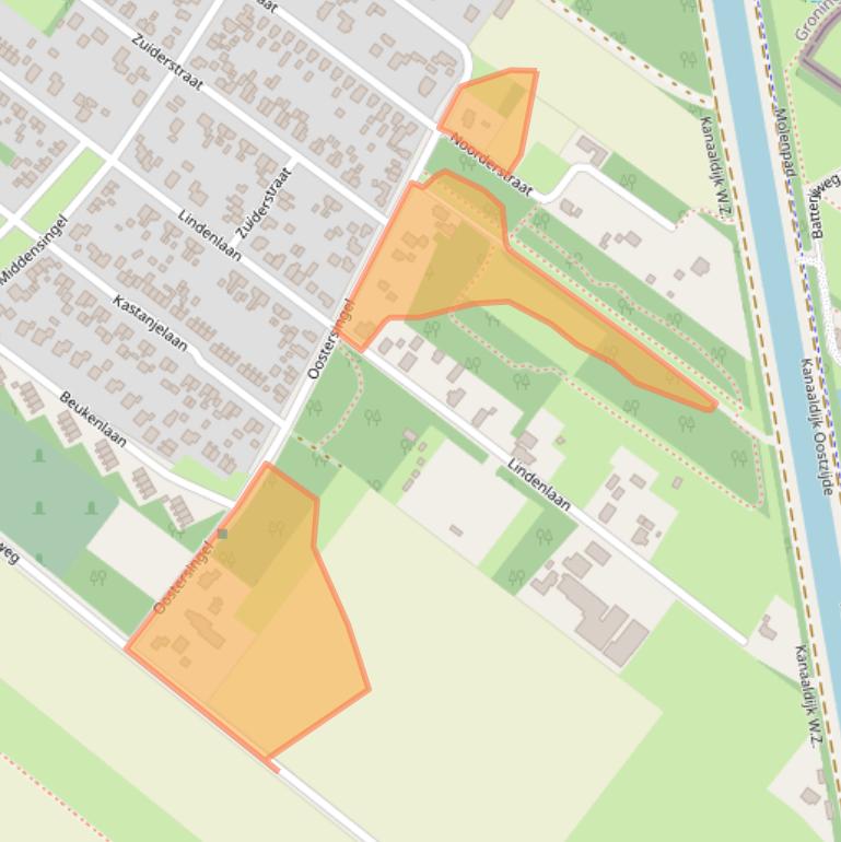 Kaart van postcodegebied 9695EX.