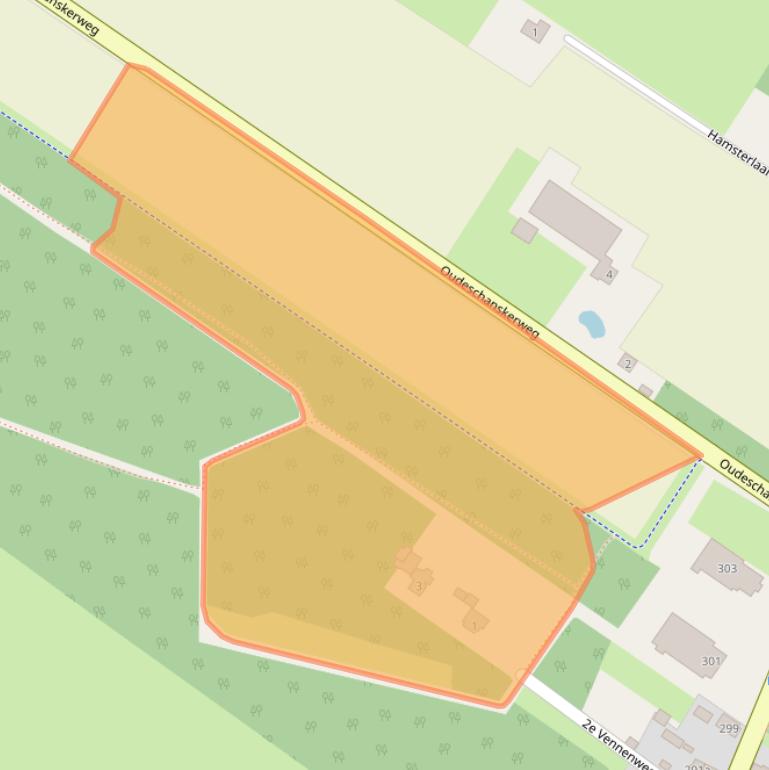 Kaart van postcodegebied 9695JA.