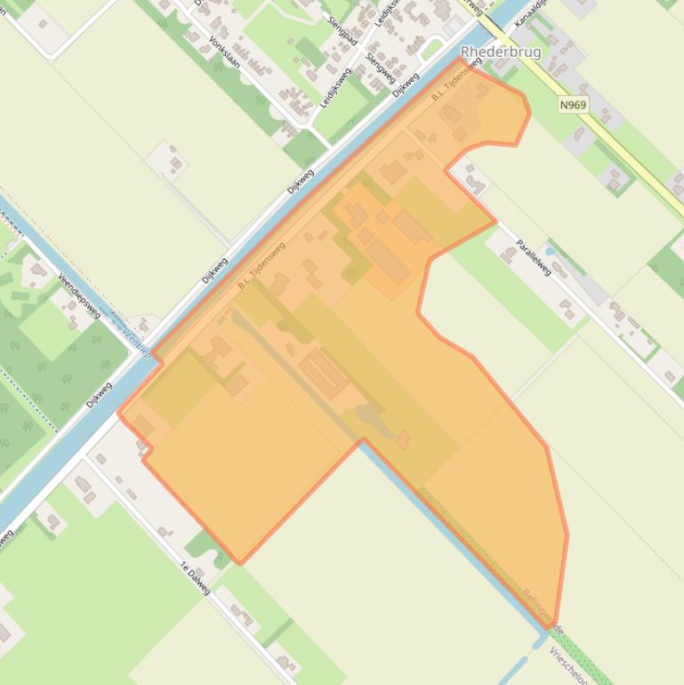 Kaart van postcodegebied 9695TJ.